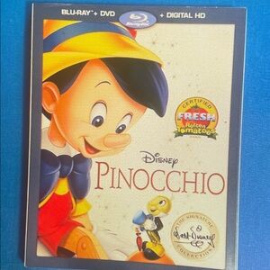 Disney Pinocchio Blu-ray with Red and Yellow Cover